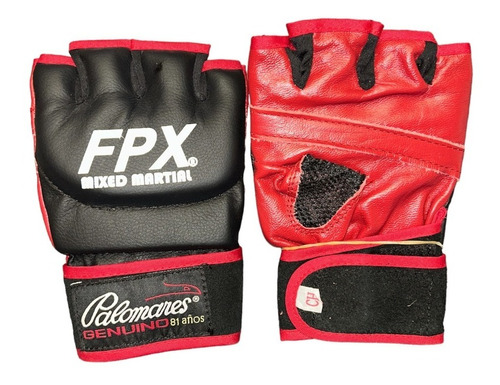 Par De Guantes Mma  Muñequera En Piel Palomares Genuino