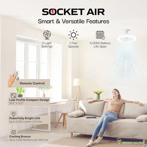 Campana De Luz Para Ventilador De Techo+conector Howell Air