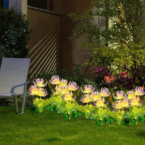 2 Luces Solares De Flores Para Decoración De Jardín De 70 Cm