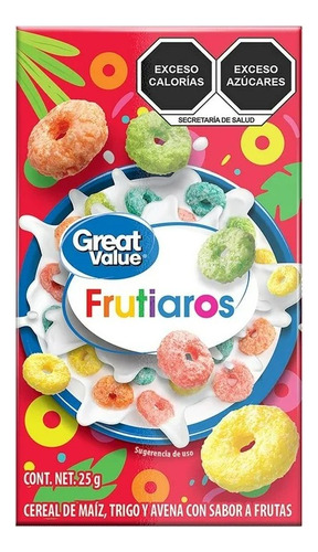56 Pza Cereal Great Value Fruti Aros 25 G