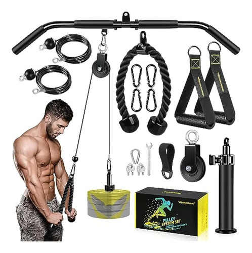 Fitness Lat And Lift Pulley System Gym - Upgraded