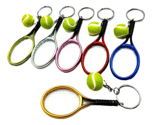 18 Piezas De Raqueta De Tenis, Llavero Y Colgante, Accesorio