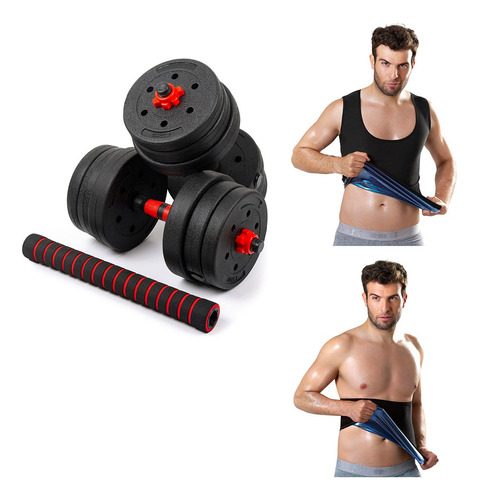 Combo: Mancuernas 20kg + Cinturilla + Chaleco Osmotex Hombre