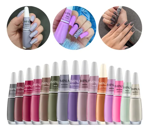 Kit 15 Esmaltes Sortidos Impala Coleção Cores Da Sua Moda Cor Col...