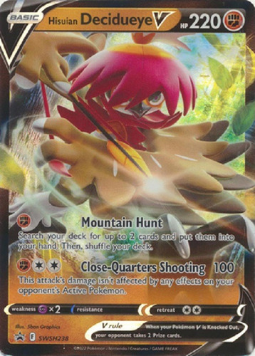 Hisuian Decidueye V Swsh238 Promo Ultra Raro Pokemon Tcg