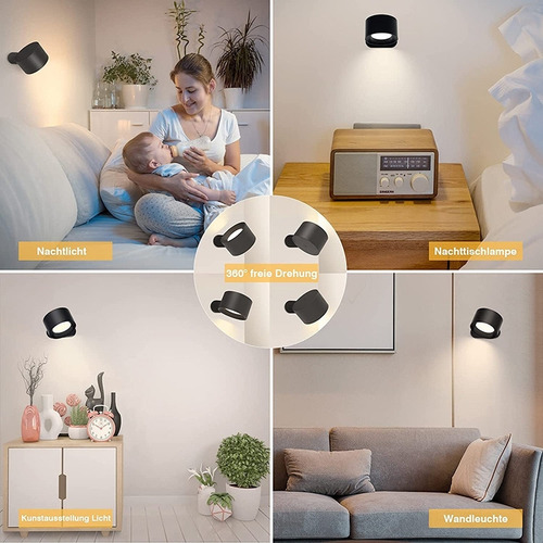 Luz Nocturna Portátil Recargable De 2 Unidades Con Control