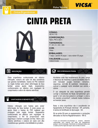 Cinta Ergonômica Ideal Para Estoquistas Levantamento De Peso