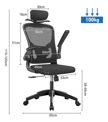 Cadeira Escritorio Python Fly Ergonomica Lombar Giratório Su