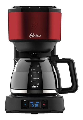 Cafeteira Oster Day Light OCAF501 automática vermelha de filtro 220V