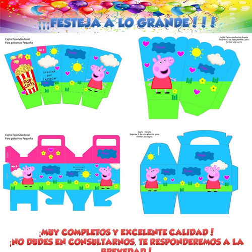 Peppa Para Imprimir Decoración Cumple Candy