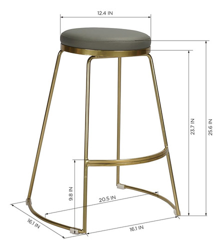 Furniturer Juego De 2 Taburetes De Bar De Piel Sintética