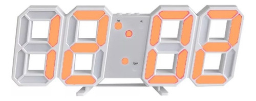 Reloj Digital Led Numero Despertador Escritorio Electronico Color Blanco