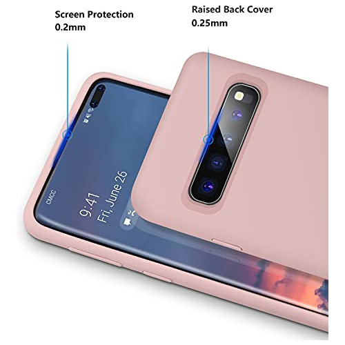 Funda Para Galaxy S10 5g Rosa Sand Silicon Liquido Gel Go-02