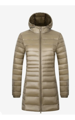 Campera De Mujer Parka Larga De Pluma Ultraliviana Importada