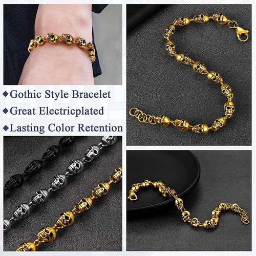 Pulsera De Cala Gótica Para Hombres, Mujeres, Acero I...