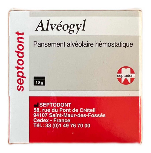 Alveogyl Restaurador Alveolar Marca Septodont 10g Cad. 05/23