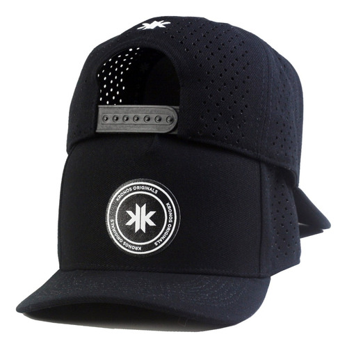 Boné Aba Curva Preto Vinho Logo Metal Snapback