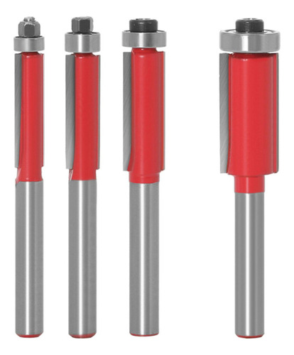 ' 4x / Set Router Flush Bit Fresagem Rolamento Ferramentas