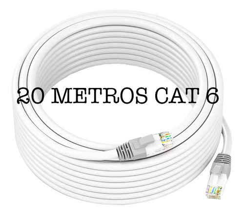 Cable Utp Ethernet Cat 6 Red Internet Ponchado X 20 Metros