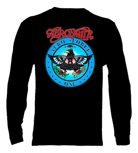 Polera Manga Larga Aerosmith - Ver 01 - Aero Force One