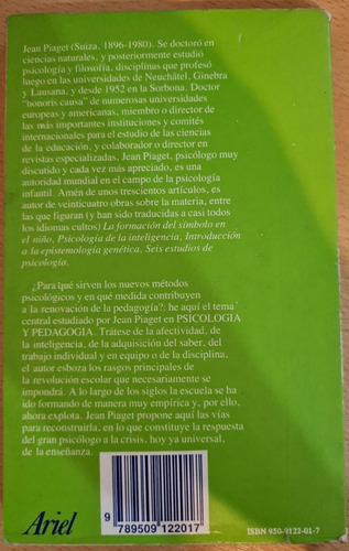 Imagen 2 de 2 de Psicología Y Pedagogía - Jean Piaget