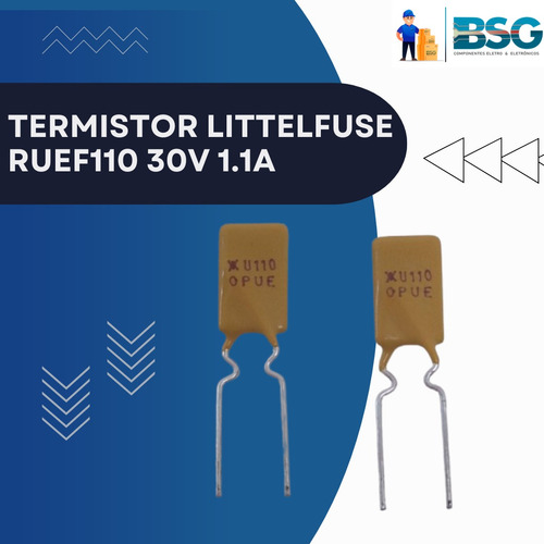 Kit 2 Pçs Termistor Pptc 1,1a 30v Ruef110 Littelfuse