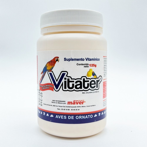 Vitater 125g - Suplemento Vitaminas Para Aves De Ornato