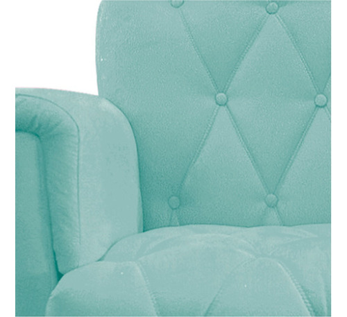 Kit 02 sillones y 1 puff Dani Suede Blue Tiffany Adj Decor Color Azul