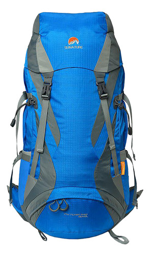 Mochila Sunature 65l Mochilero, Montañismo 9635 Color Azul Diseño De La Tela Liso