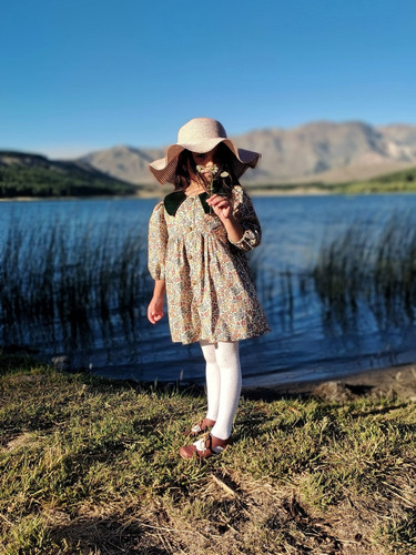 Vestido De Flores Con Cuello De Pana Para Niñas