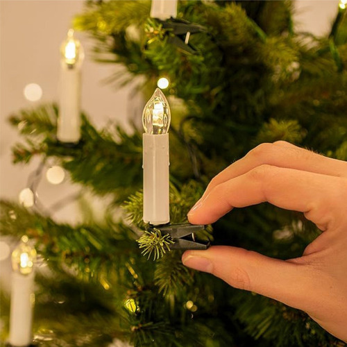 Tf Cadena De Luces Led Para Decoración De Velas Navideñas,