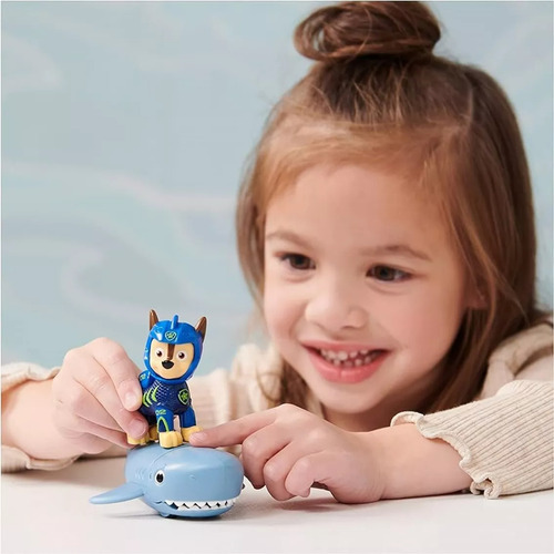 Paw Patrol Aqua Pups Figura Chase Con Mascota Original