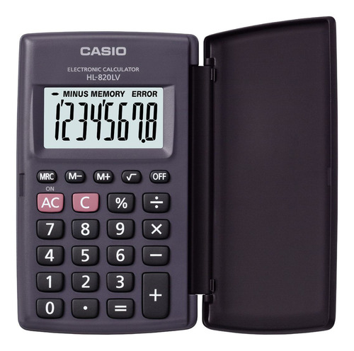 Calculadora De Bolsillo Casio Hl-820lv 8 Digitos Pila Boton Color Negro
