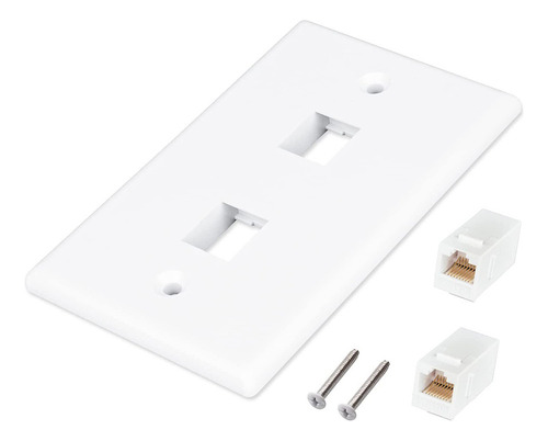 Placa De Pared Ethernet De 2 Puertos, Pared Cat6 Hembra A He