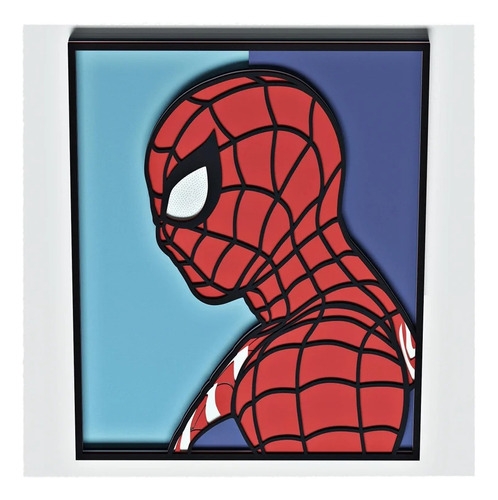 Cuadro Decorativo Spiderman Avengers Perfil Madera