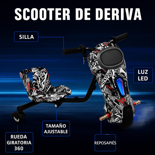 Triciclo Montable Eléctrico Recargable Con Luces Y Bluetooth