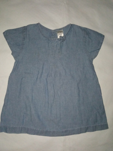 Vestido Blusa De Beba 18 Meses Carters Símil Jean 