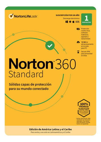 Antivirus Norton 360 Standard 1 Dispositivo 2 Años