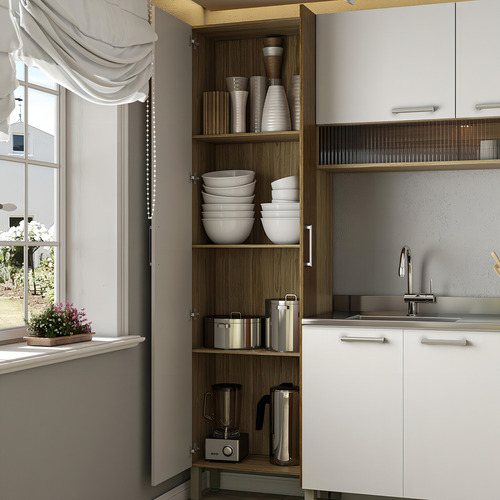 Cozinha Compacta 4 Portas Kits Paraná Cristal (217x250x31cm) Cor Supr/supr/cp-fr