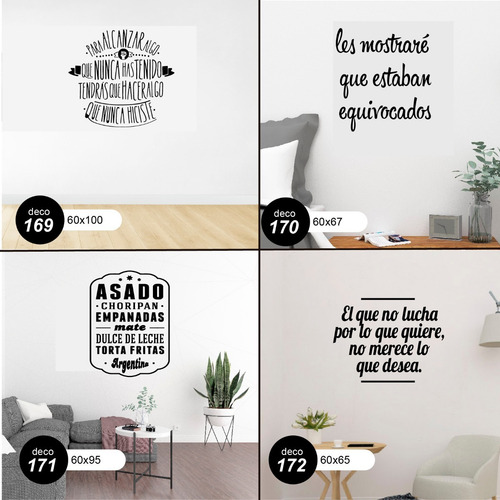 Imagen 8 de 10 de Vinilos Decorativos De Pared - Frases Inspiradoras