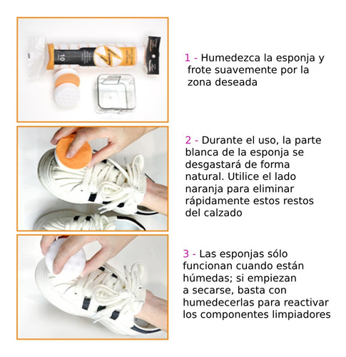 Esponjas Mágicas Quitamanchas Para Zapatillas X 10 Unidades Color Blanco