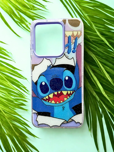 Funda Motorola Edge 50 Neo - Stitch Lilo & Stitch Azul Floreado