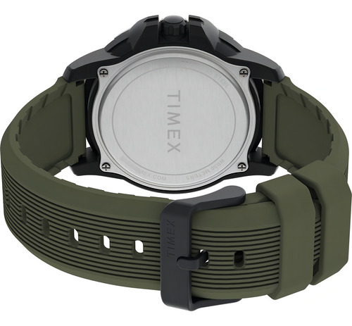Timex Expedition Gallatin - Reloj De 44 Mm Para Hombre, Esfera Negra Con Correa De Silicona Negra, Negro/verde