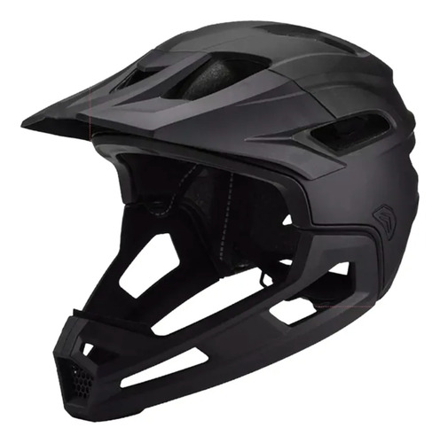 Jutang Casco De Bicicleta De Montaña Ajustable, Visera Extraíble,, Transpirable Y Ligero, Ideal Para Ciclismo Urbano Y De Montaña Soporte Barbilla Desmontable Negro