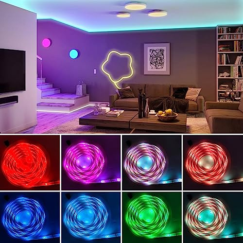 Smart Led Dimmable Lights Strip Music Sync Color Changi...