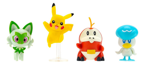 Paquete De 4 Figuras De Batalla Pokémon Paldea: Incluye Un R