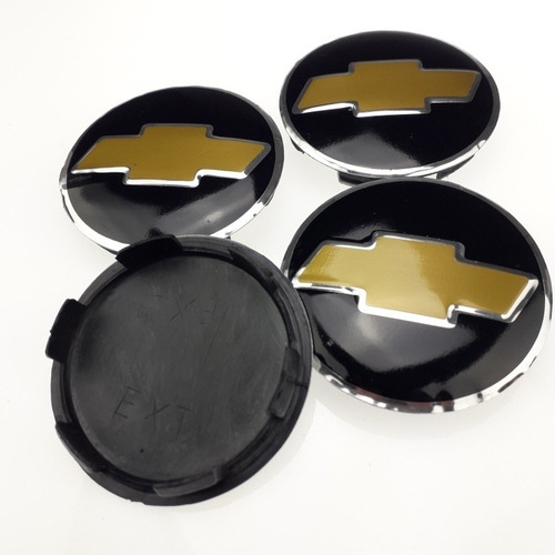 Imagen 2 de 5 de Jgo.centros Tapon Rin Chevrolet 70mm Negros