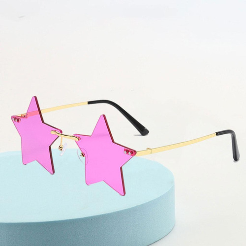 4 Gafas De Pentagrama De Estrella Para Rosa Morado Rosa