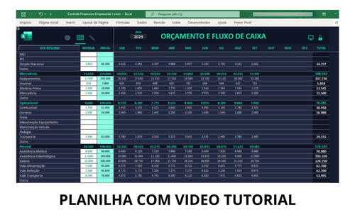 Planilha Excel P/ Controle Financeiro Empresarial Completa