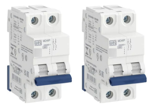 Kit 2 Unidades - Weg Disjuntor Bipolar Din 25a (2 Polos)